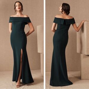 Anthropologie BHLDN Delice Off the Shoulder Crepe Dress